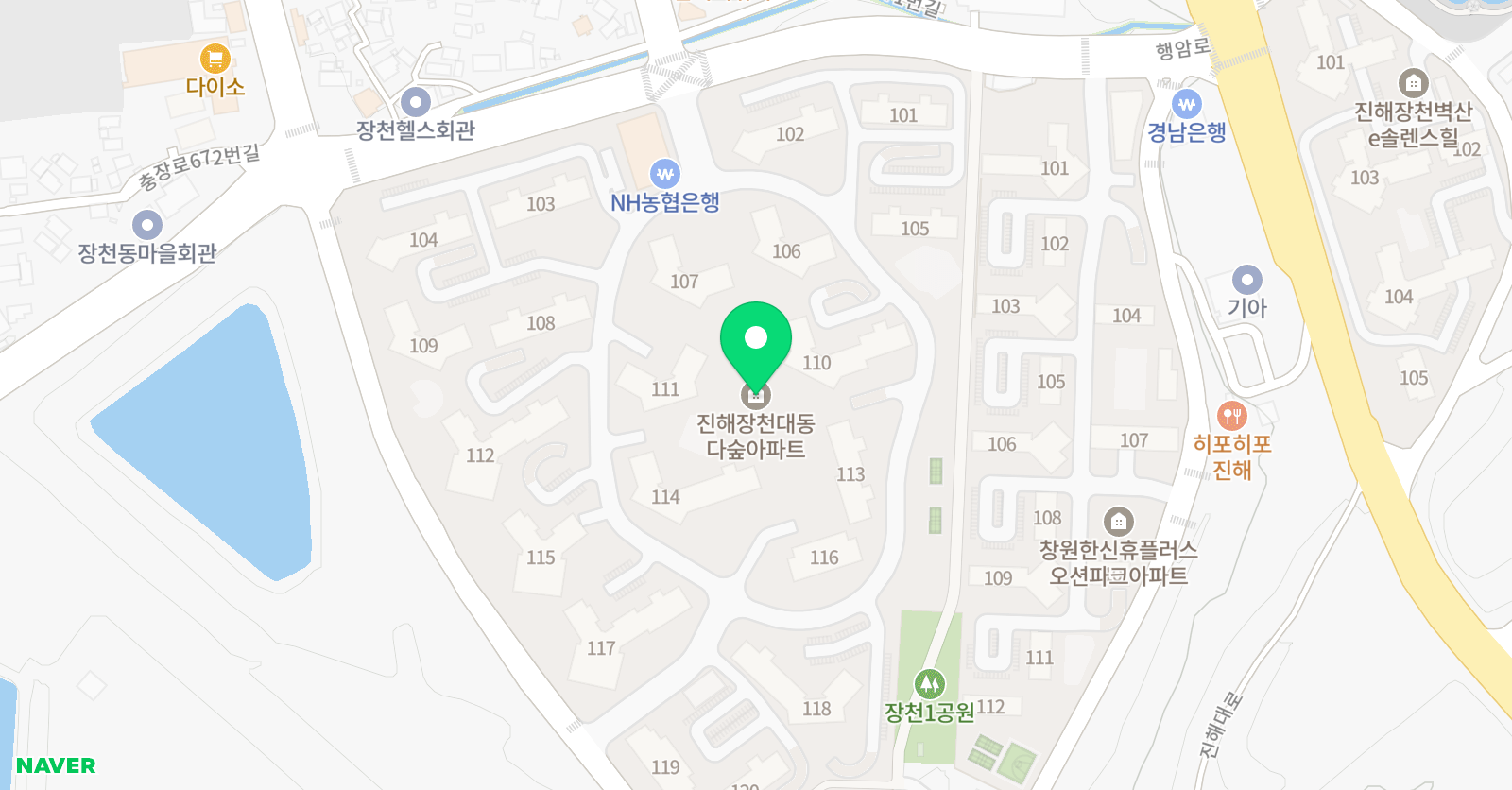 뮤엠 영어 장천대동다숲NEST 위치
