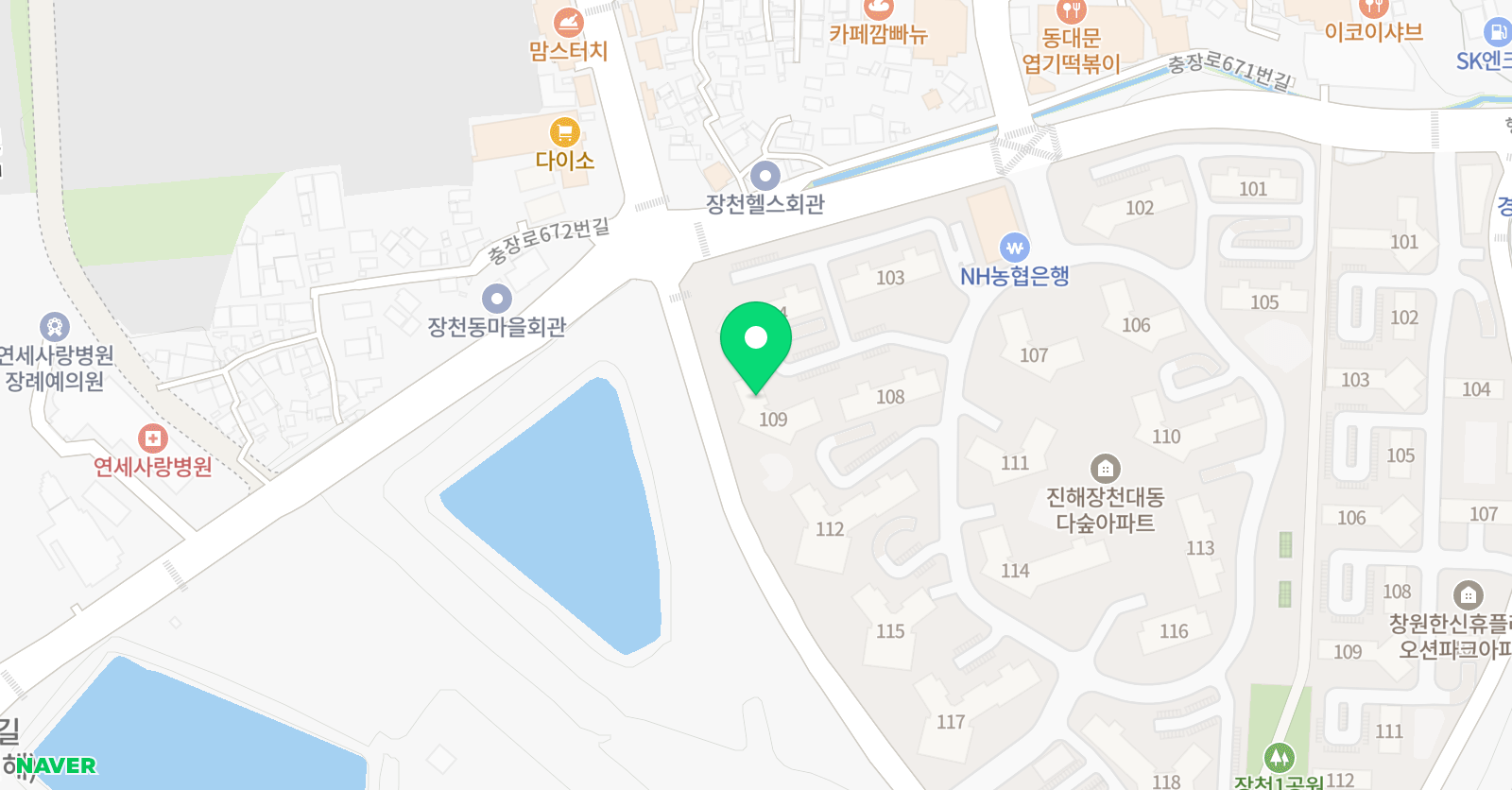 빨간펜 수학의달인 진해장천대동다숲점 위치