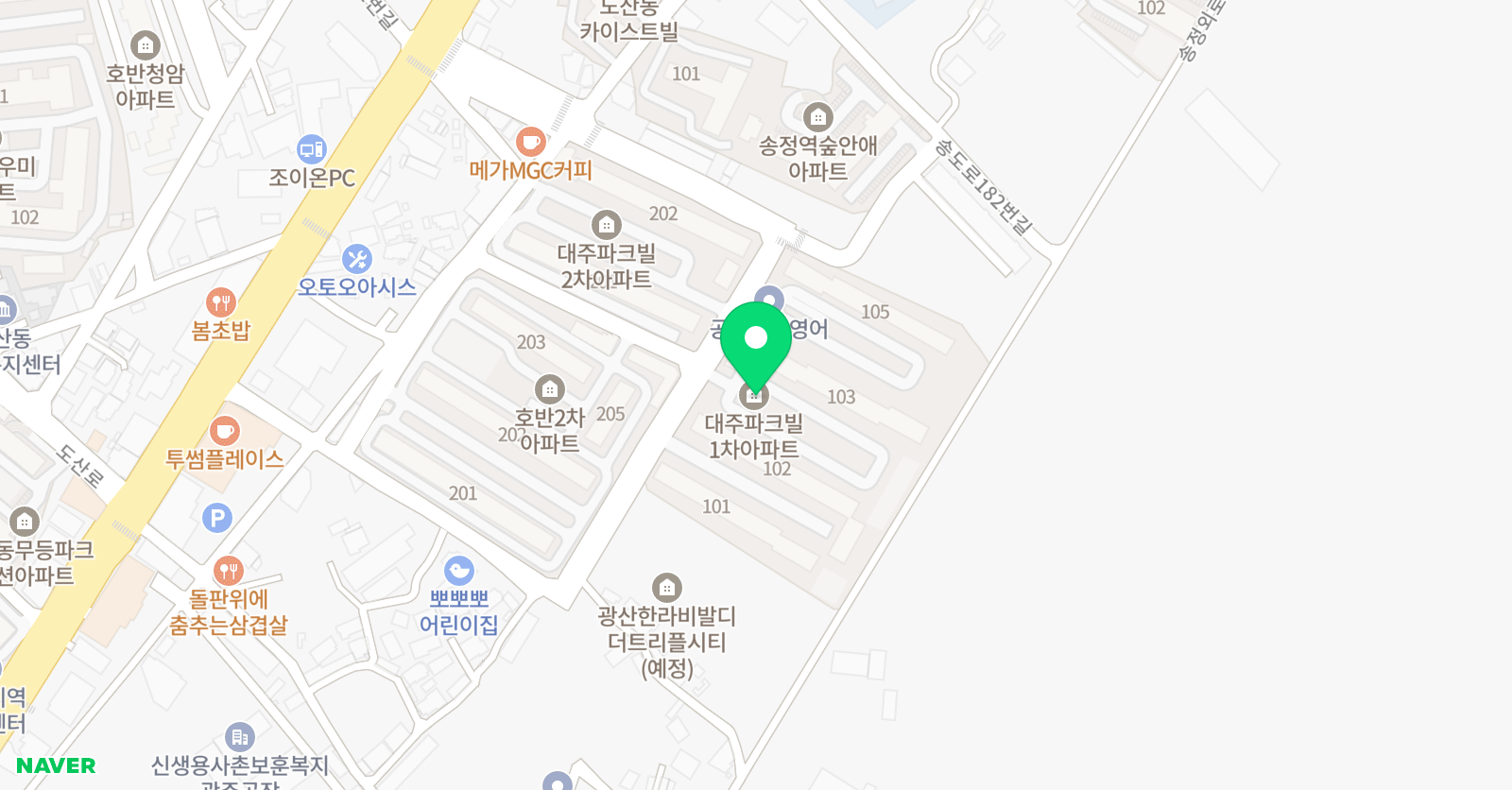 어린음악대 도산대주원 위치