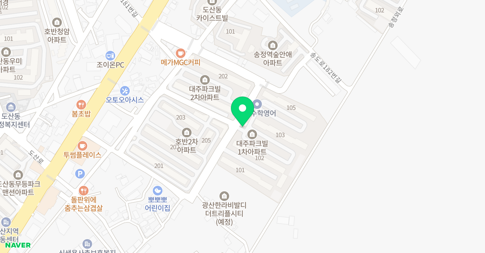 어린음악대 음악학원 도산대주원 위치