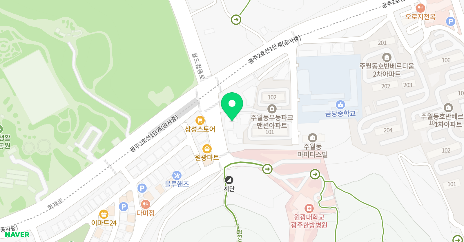 CMS 광주풍암영재교육센터 사고력관 초등관 위치