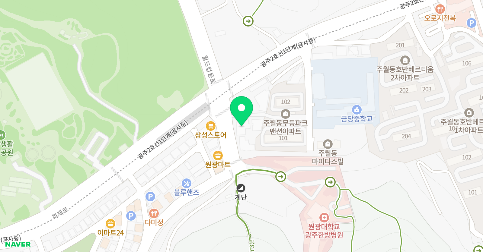 정상 어학원 서광주 위치