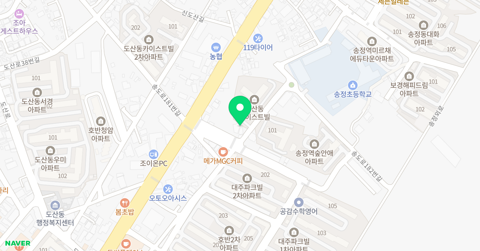 윤선생우리집앞 영어교실 도산송정점 위치