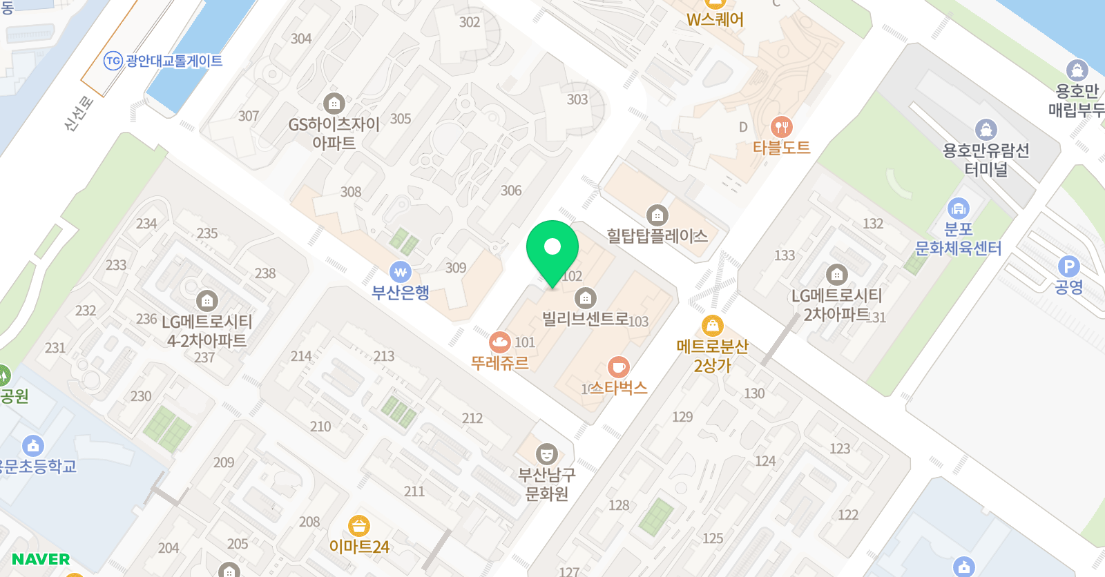 영렘브란트 부산용호클래스 위치