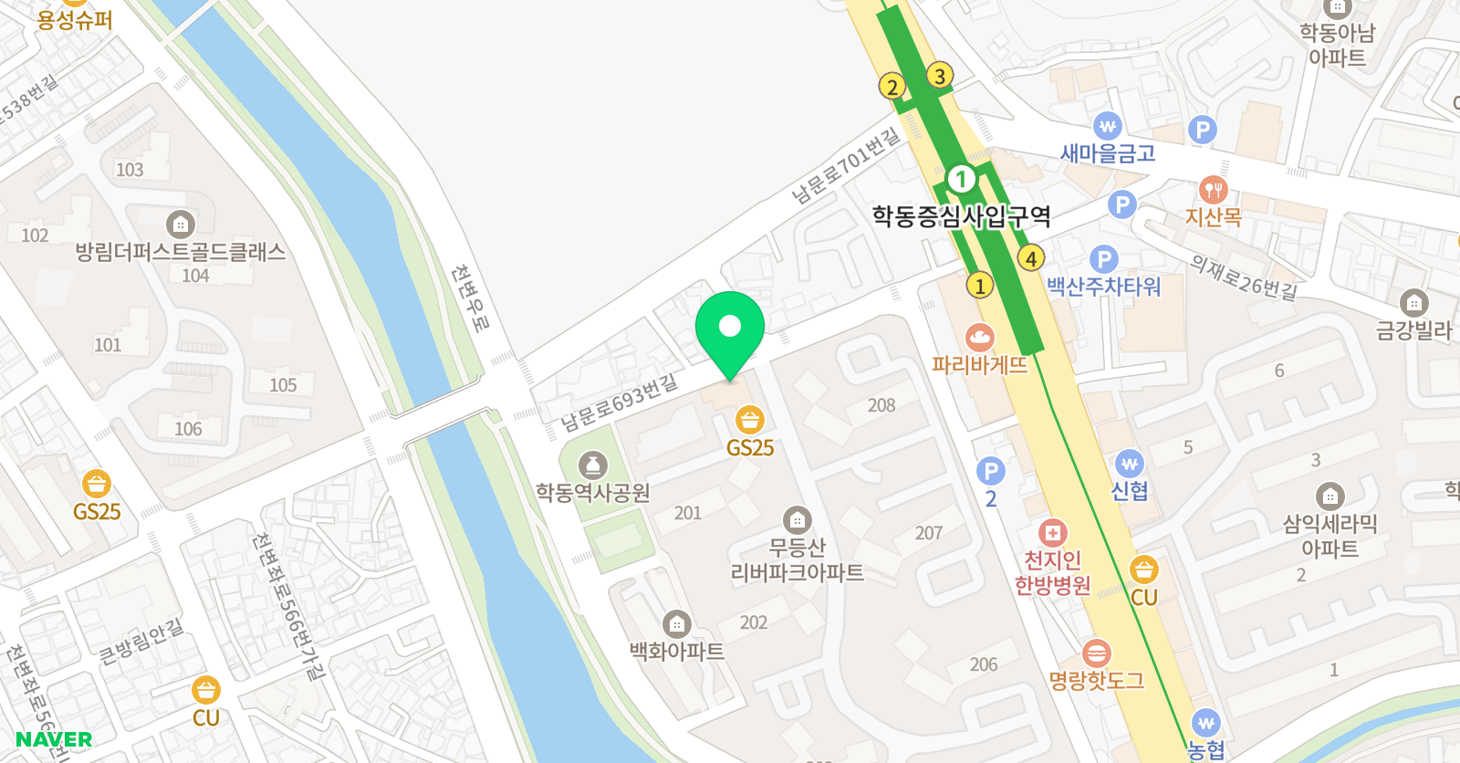지니 음악학원 위치