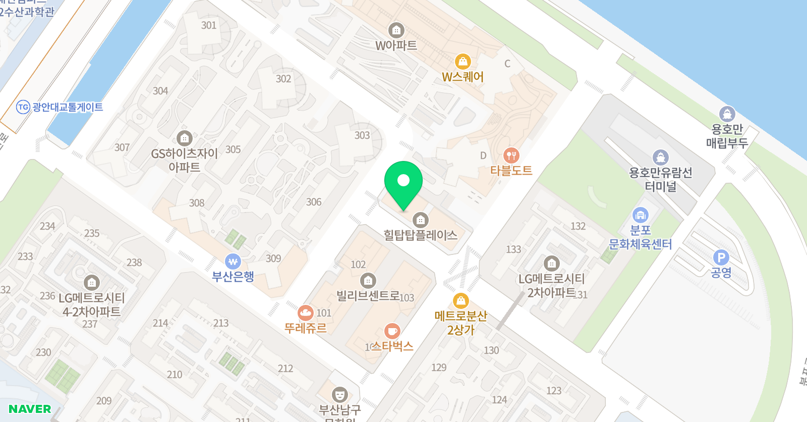 비욘드잉글리쉬 어학원 용호캠퍼스 위치