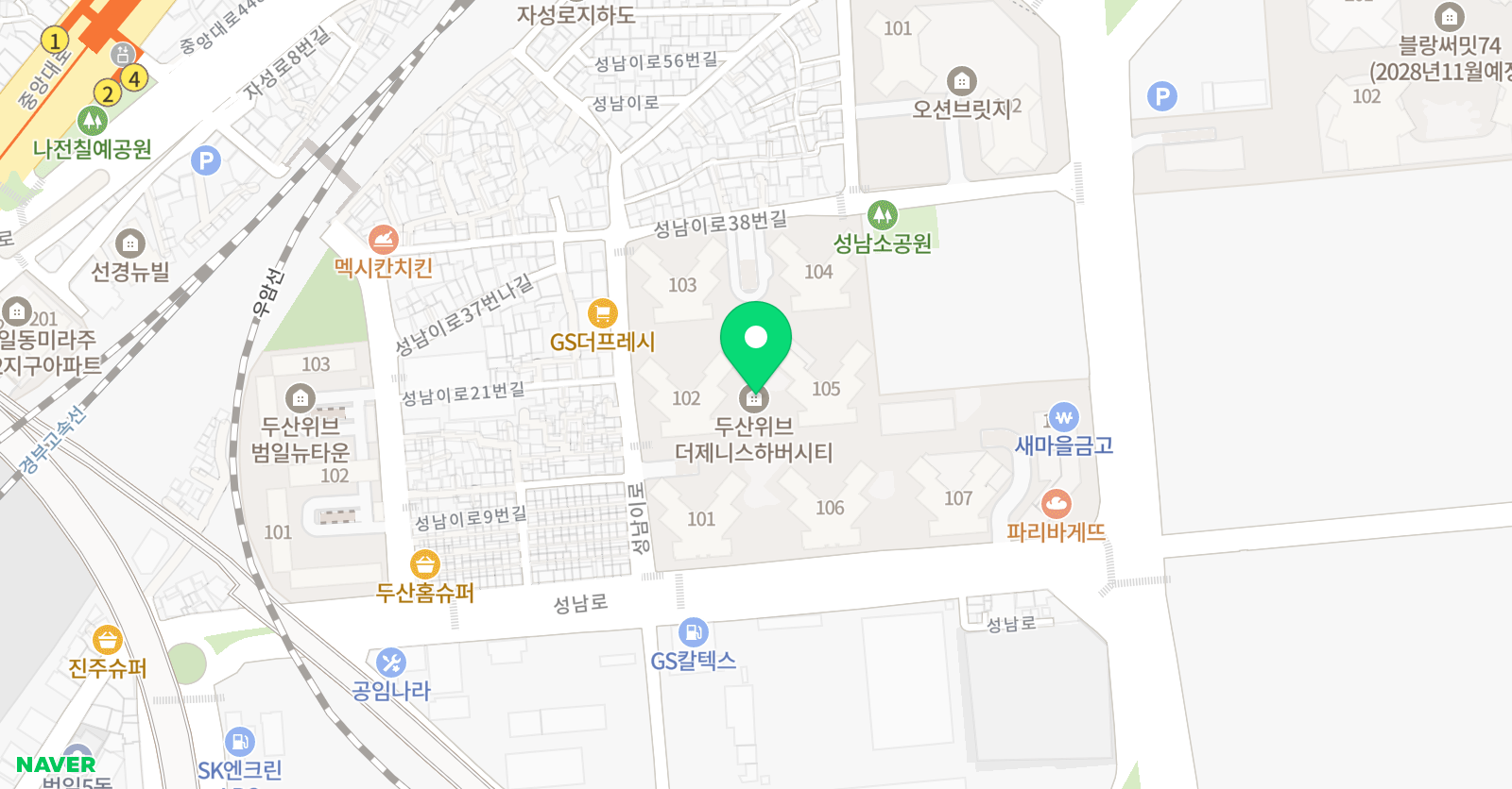 뮤엠 영어학원 하버시티 NEST 위치