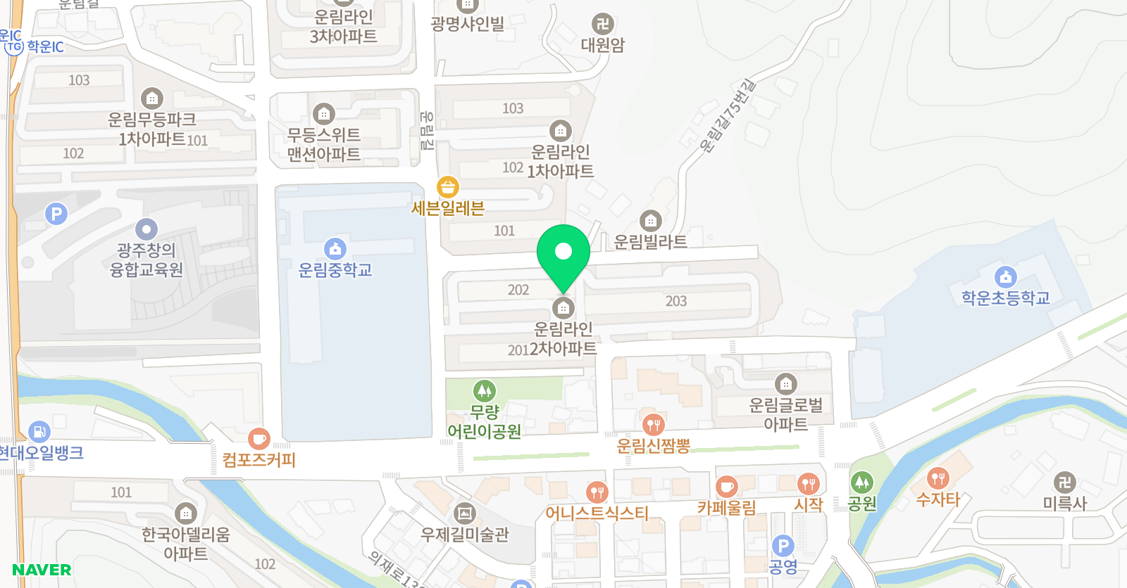 푸른콩 음악학원 위치