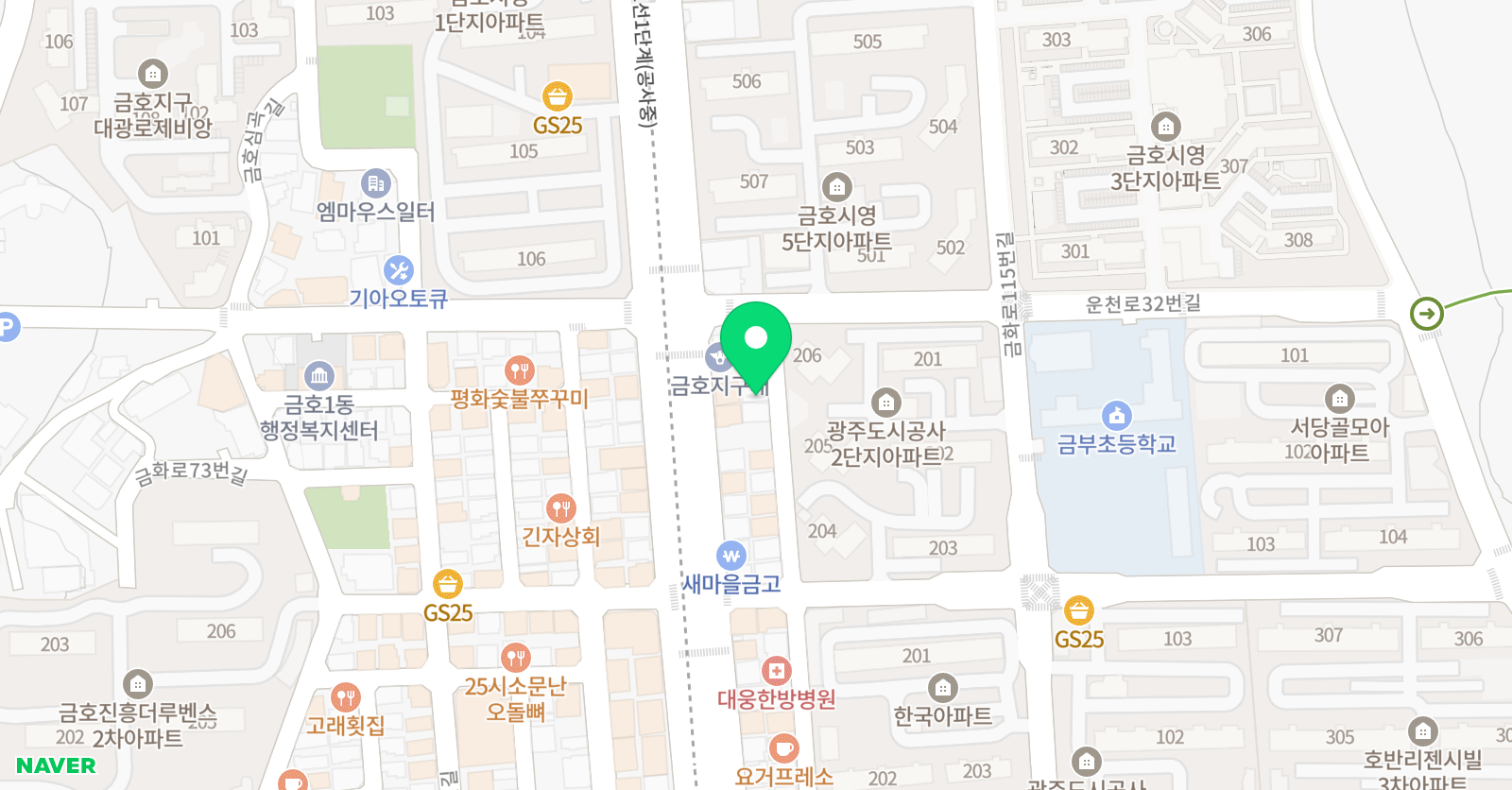 금호PMI 학원 위치