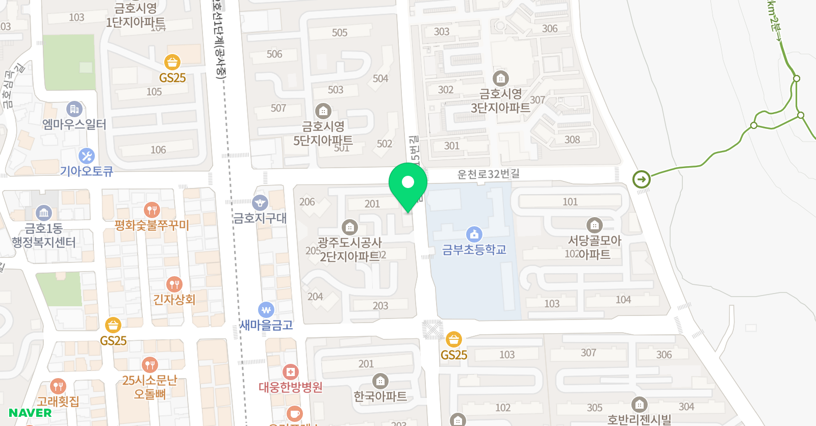 GK 태권도 위치