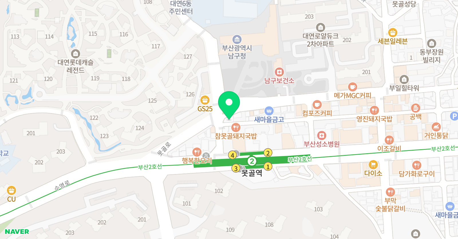책나무 대연 독서학원 위치