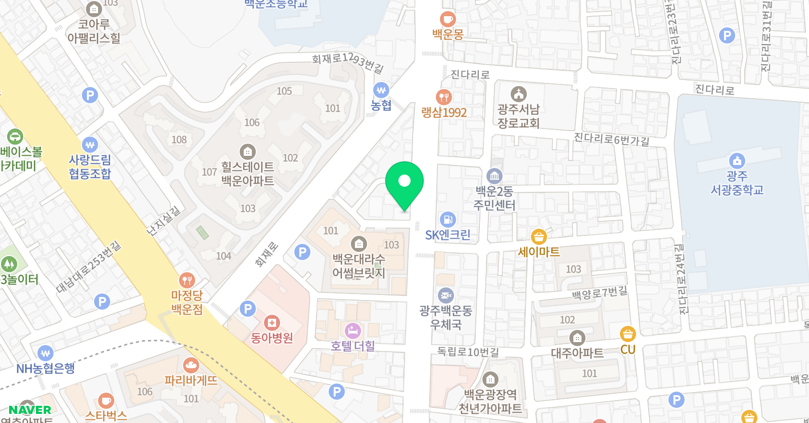 백운팀맥 위치