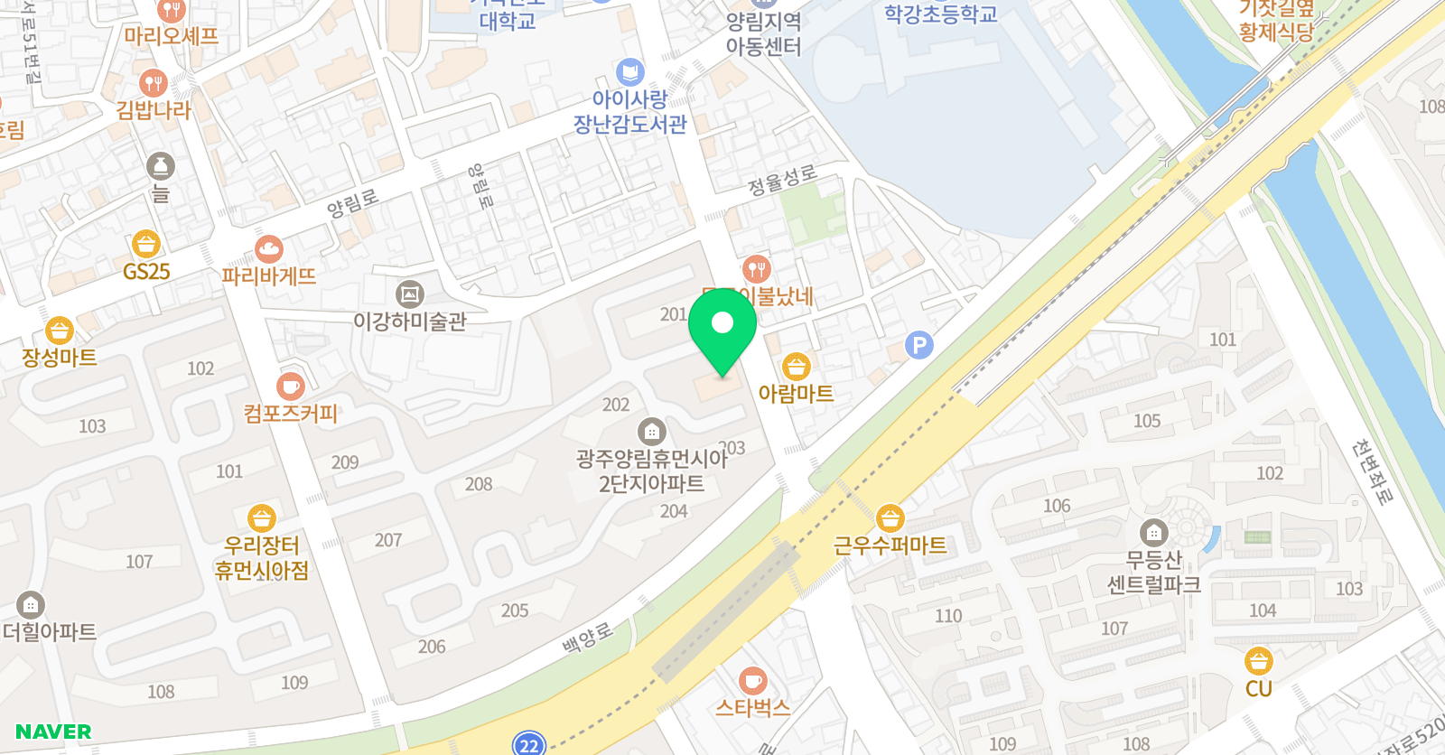 한솔플라톤 양림독서논술교습소 위치