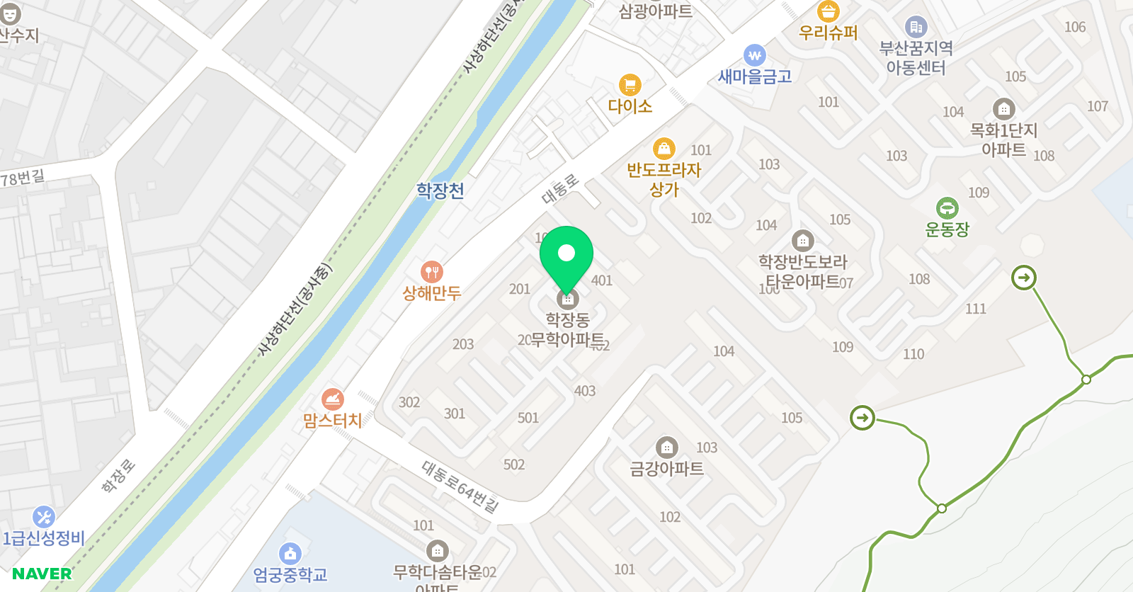 아소비 부산 학장1점 위치