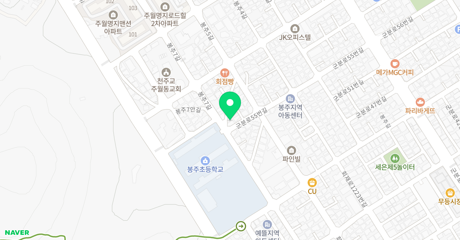빨간펜 수학의달인 주월봉주점 위치