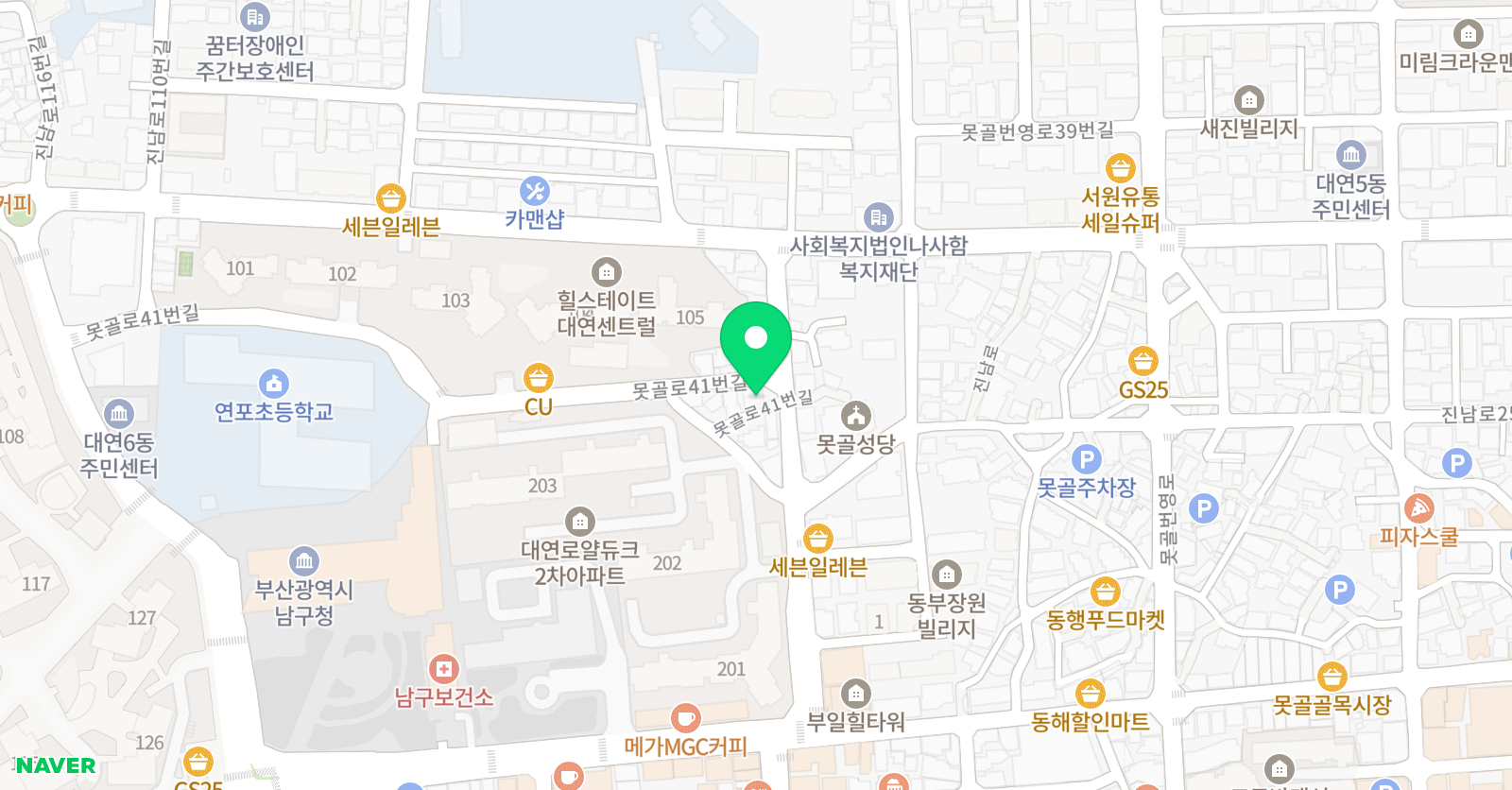 뮤엠 영어 남구청점 위치