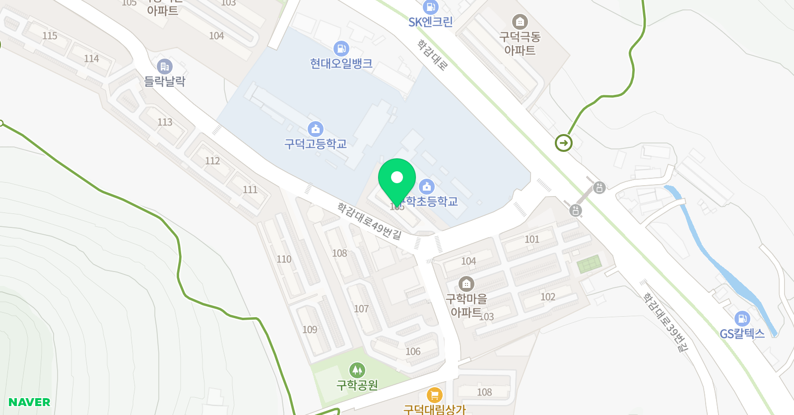 3030 영어학원 구학마을&셀파우등생 위치