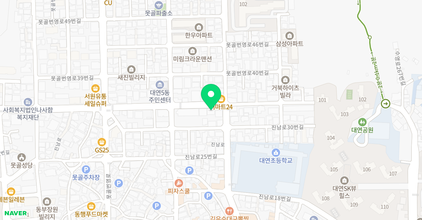 바른 미술학원 부산대연캠퍼스 위치