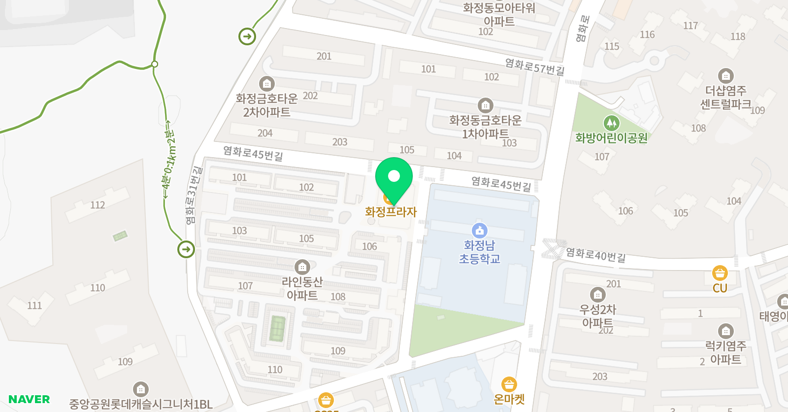 유앤아이 영어수학학원 1호관 위치