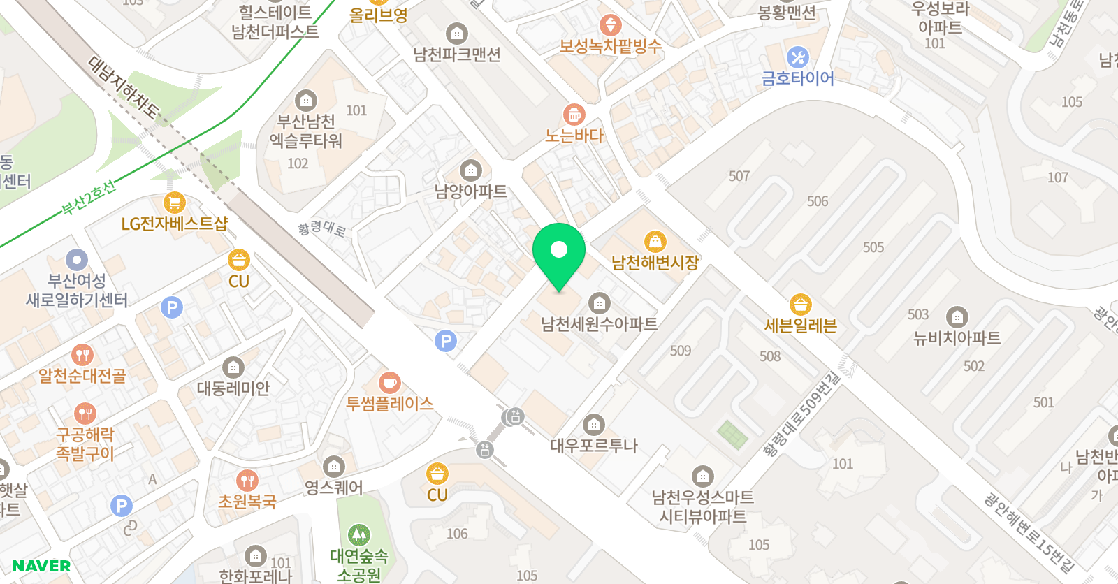 망고키즈 수영장 남천점 위치