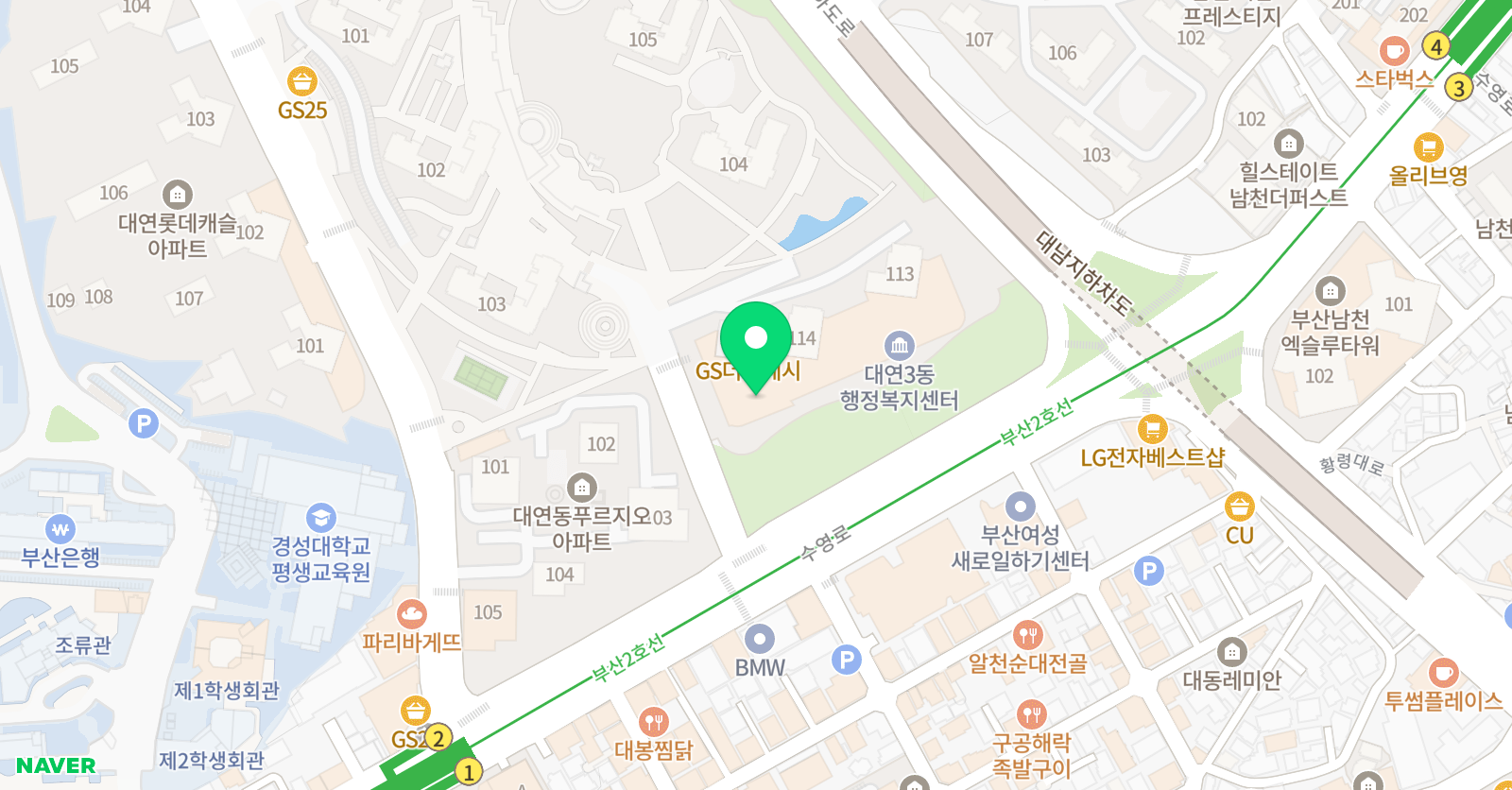GnB 어학원 대연혁신캠퍼스 위치