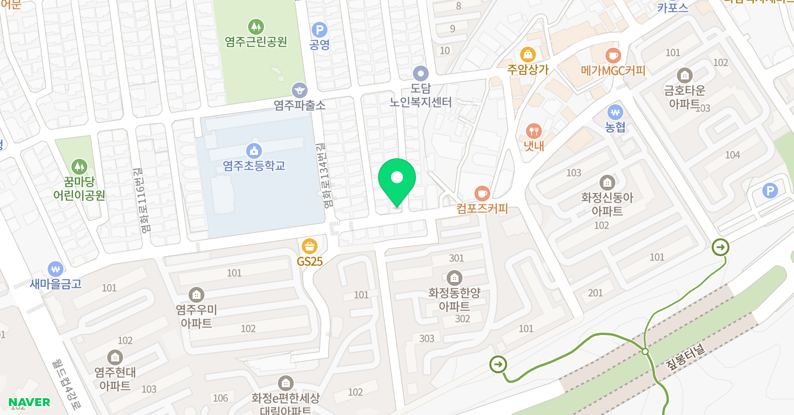 푸르넷 공부방 염주최강점 위치