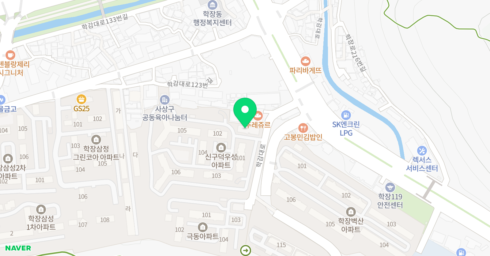 지엔비 영어패럴랙스학원 구학캠퍼스 위치