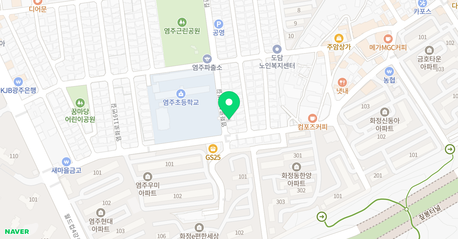 리드앤톡 영어학원 광주서구화정3센터 위치