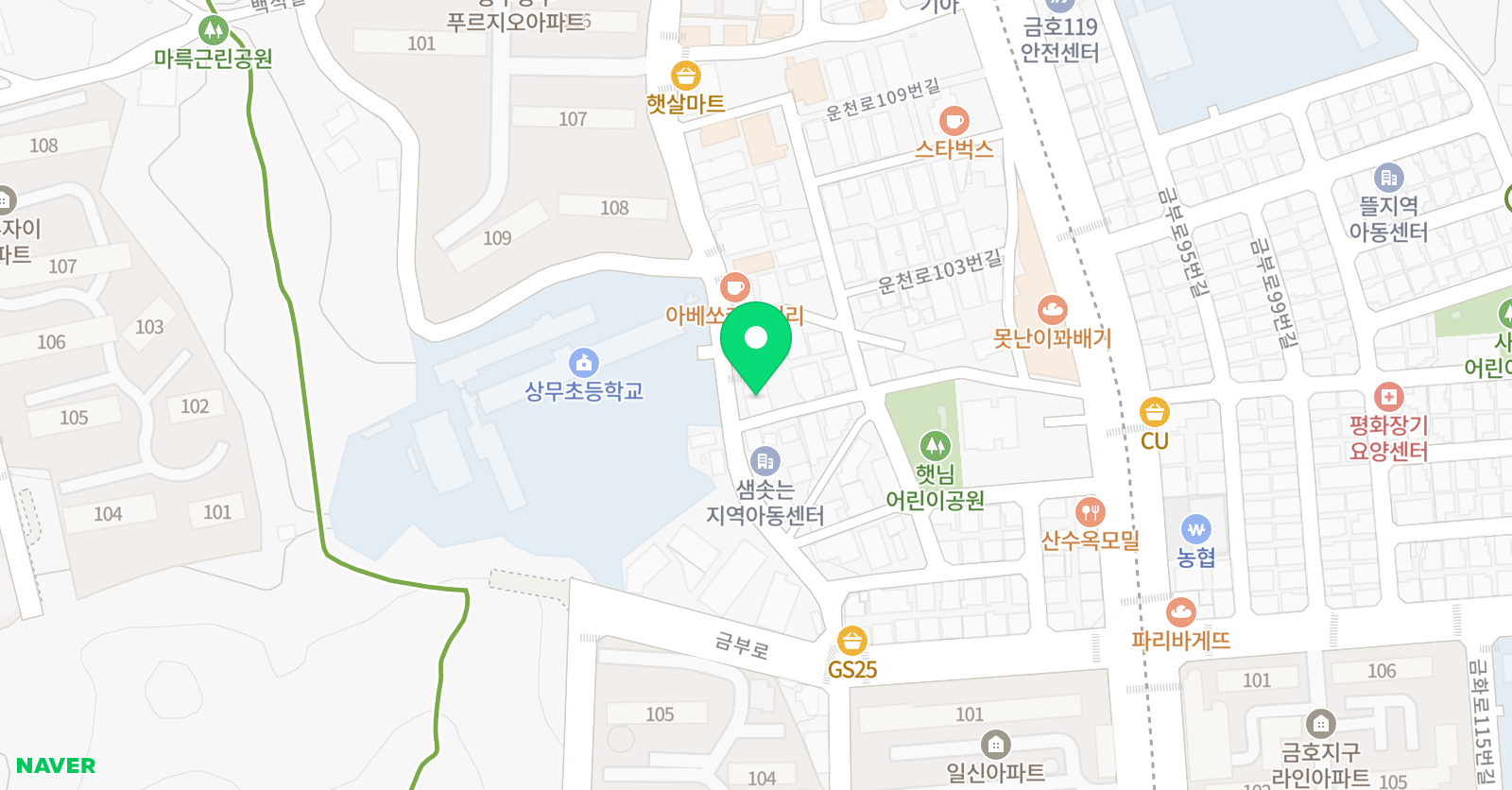 푸르넷아카데미 상무점 위치