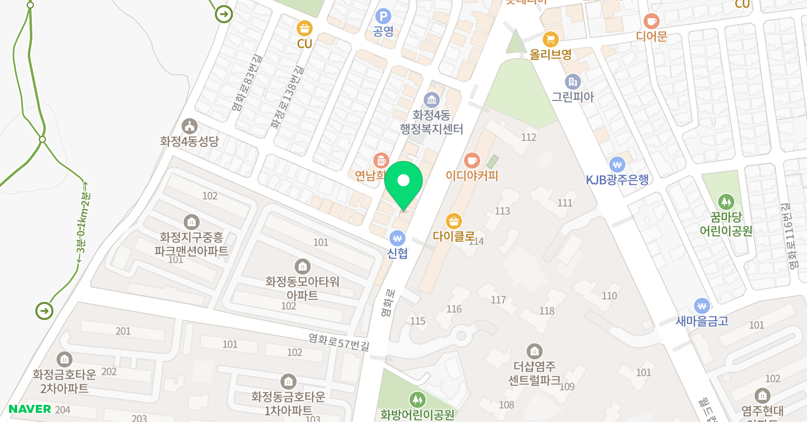 지앤비패럴랙스 화정남캠퍼스 위치