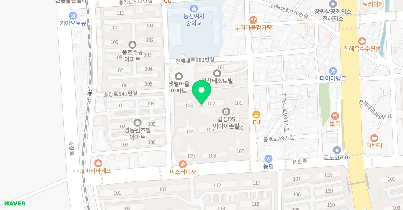 아소비 진해덕산점 위치