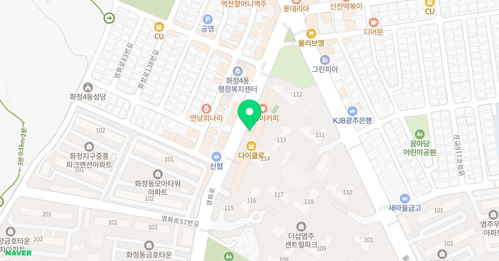 유니팝 미술학원 광주염주센터 위치