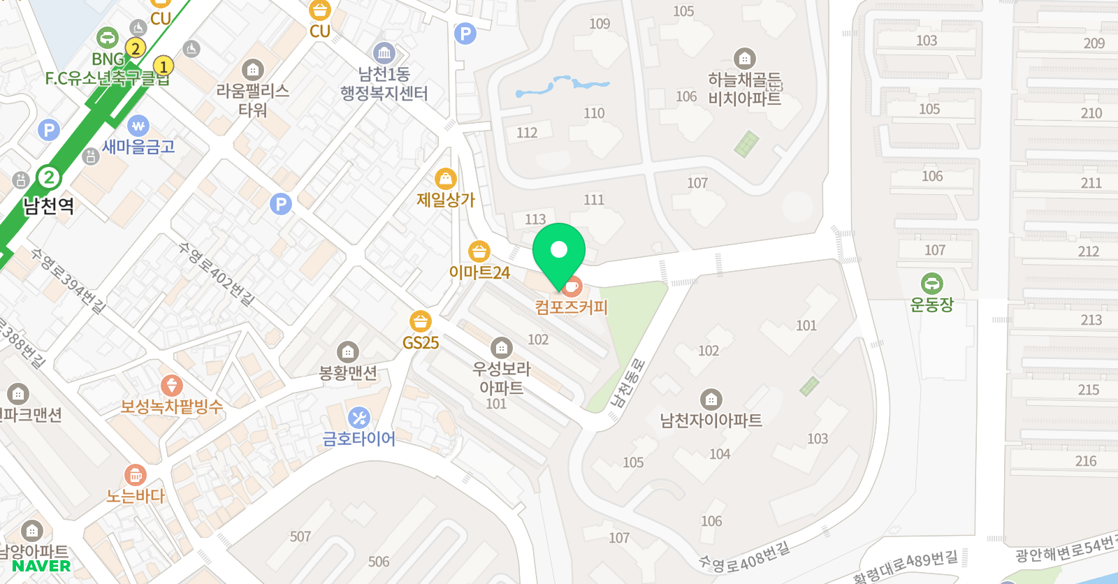 문키즈스윔스쿨 남천점 위치