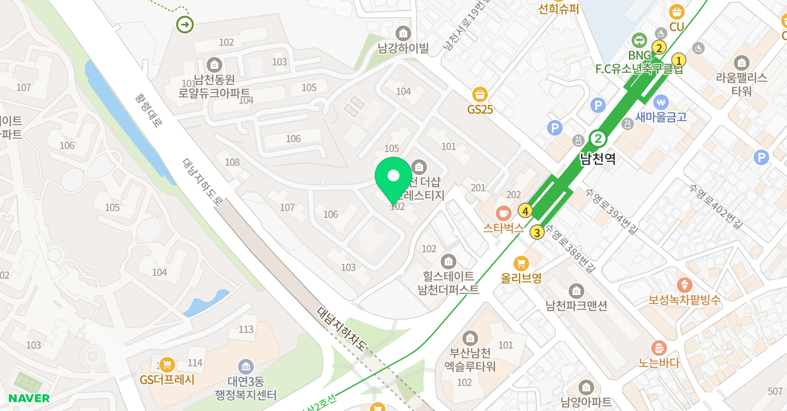 기탄 사고력교실 부산남천더샵점 위치