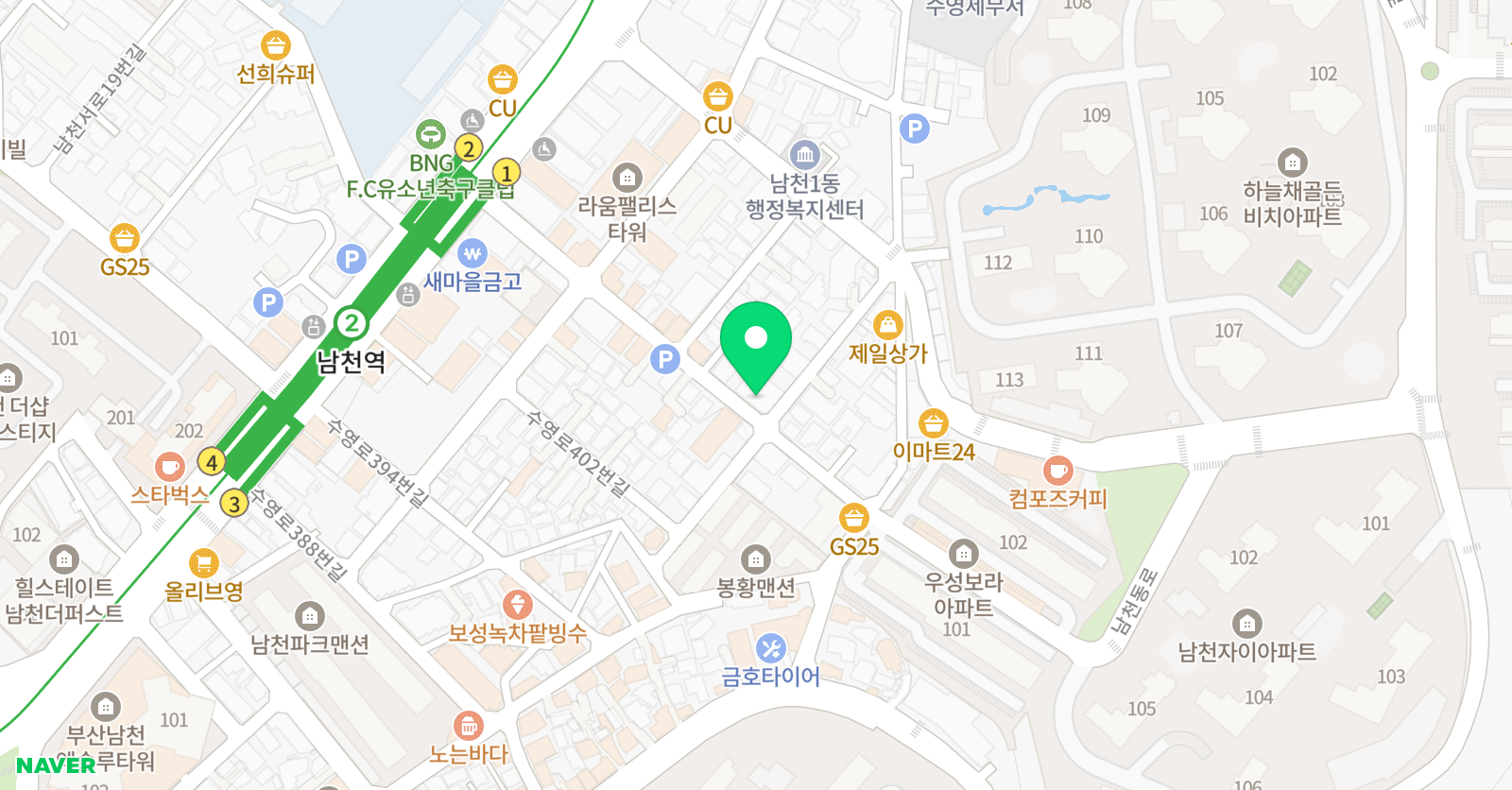 수학의힘 남천캠퍼스 위치