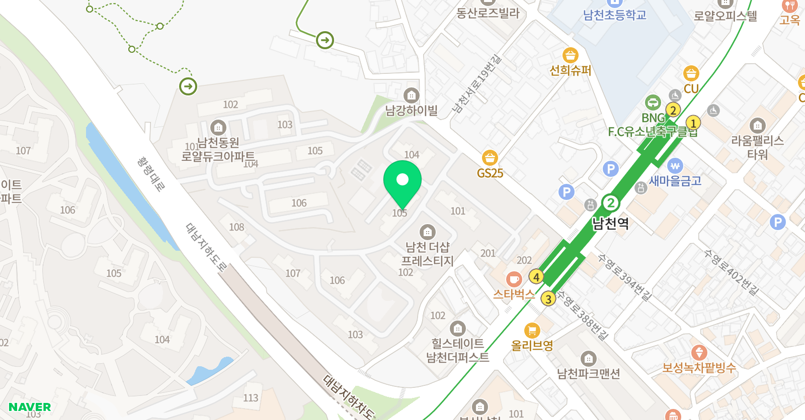 링키영어 남천더샵점 위치