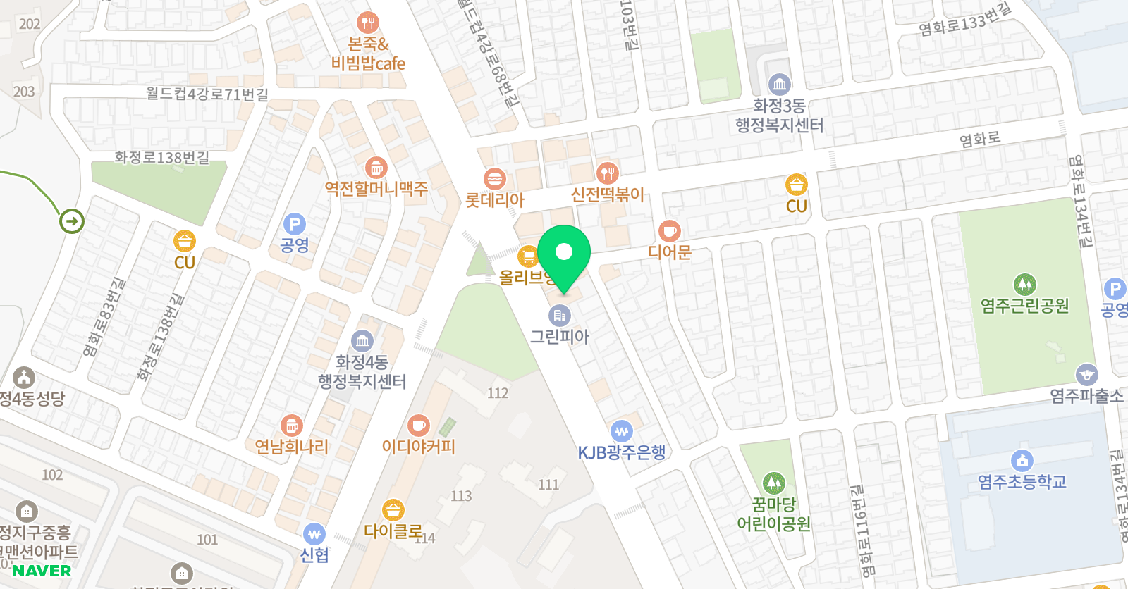 책나무 염주포스코점 & 매쓰트리 위치
