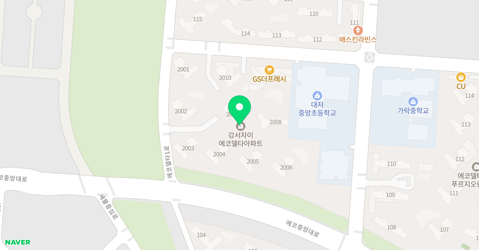 솔루니 에코델타강서자이 위치