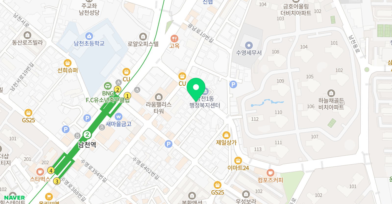 아발론랭콘 잉글리쉬 남천캠퍼스 위치