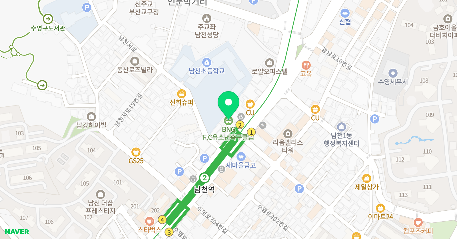 BNG F.C 유소년축구클럽 위치