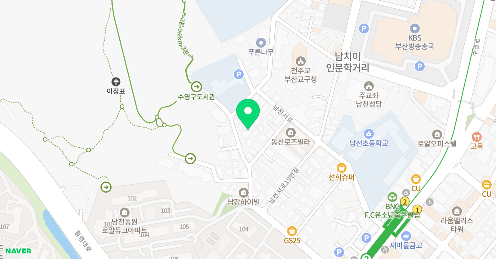 남천SCD키즈클럽 학원 위치