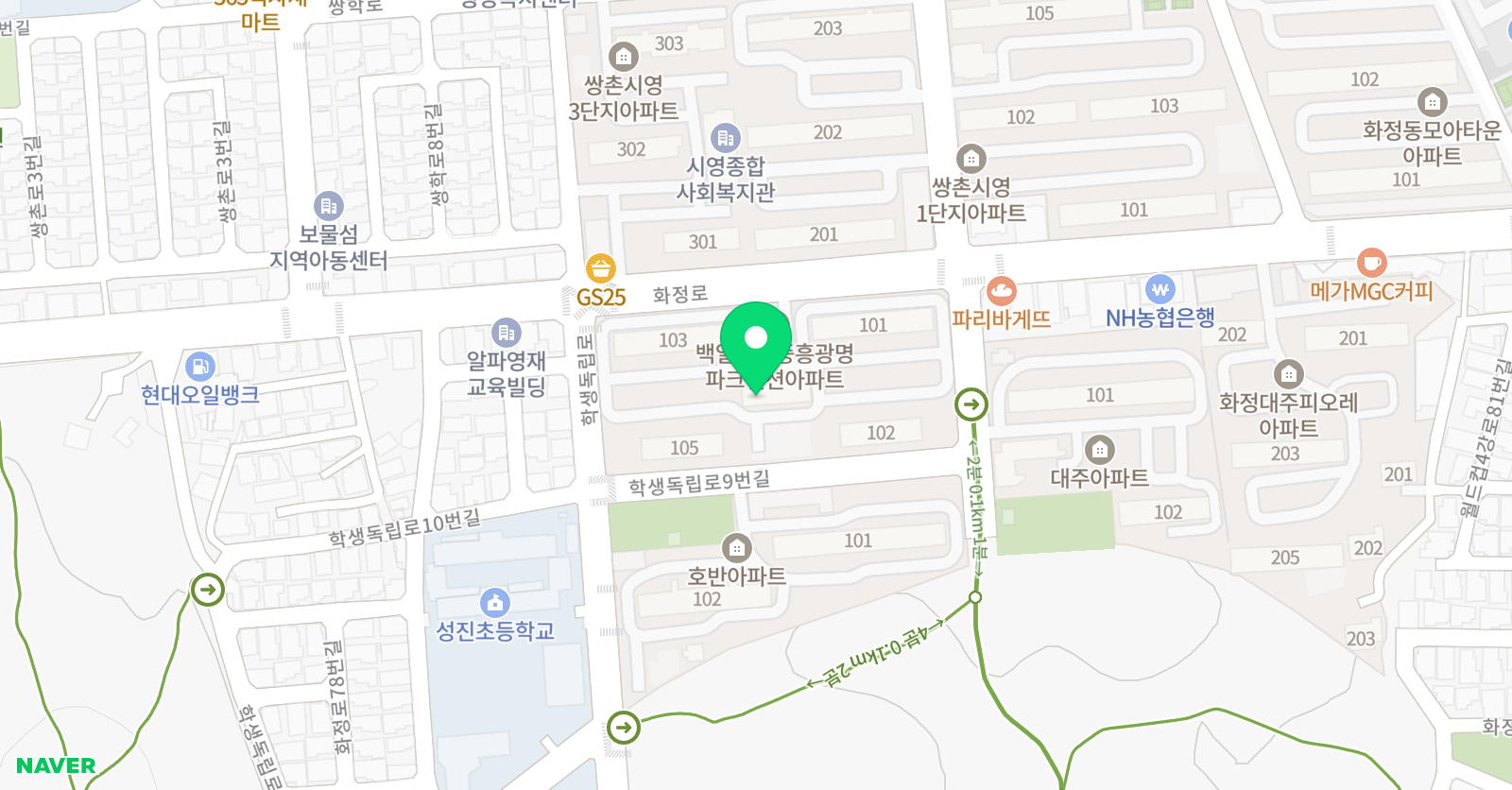 번개태권도 위치