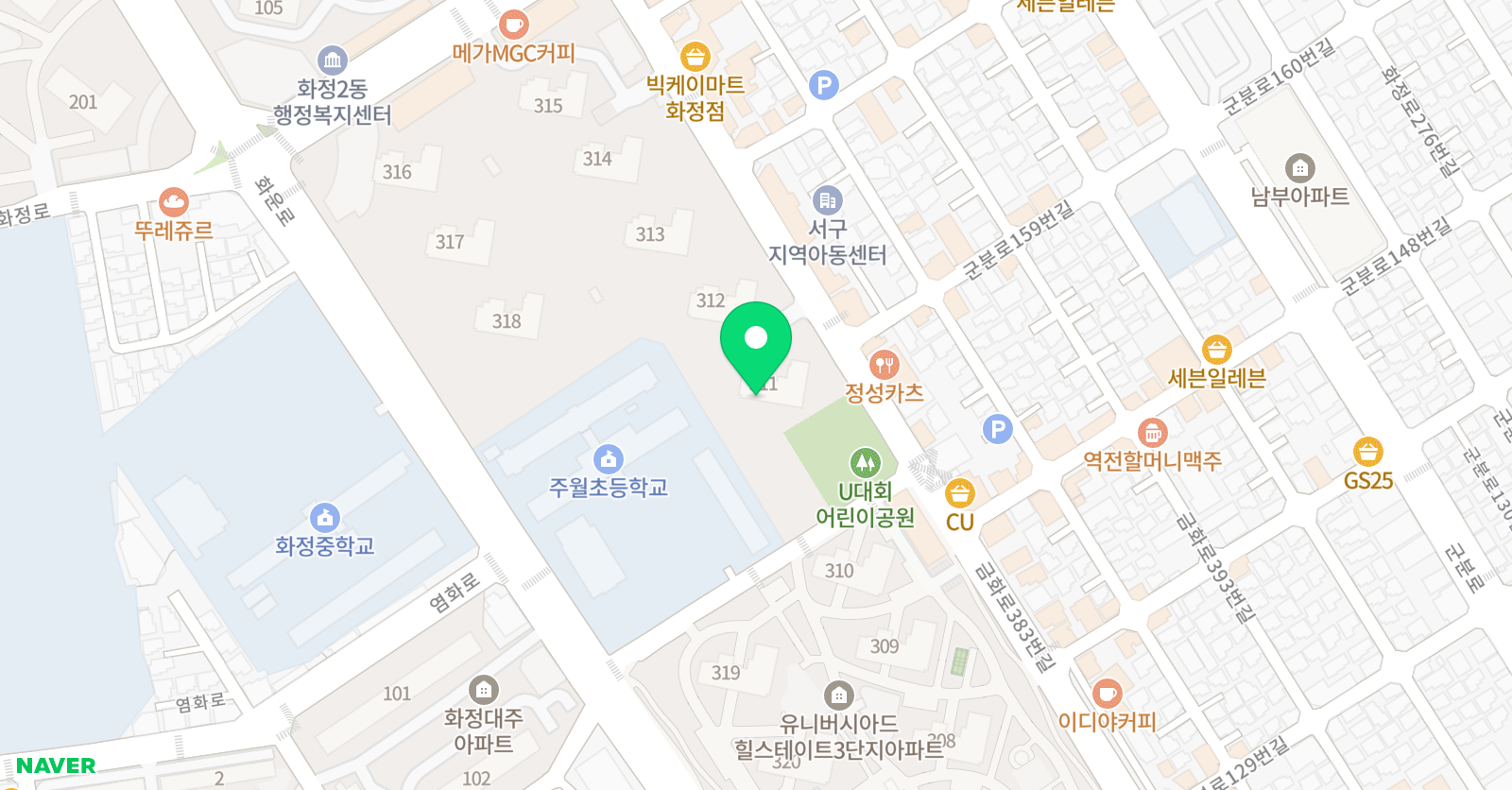 스마트해법 수학 광주힐스테이트3단지점 위치
