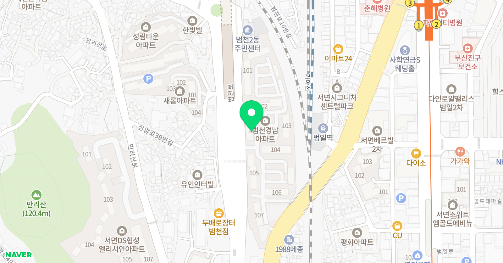 범천반석 학원 위치