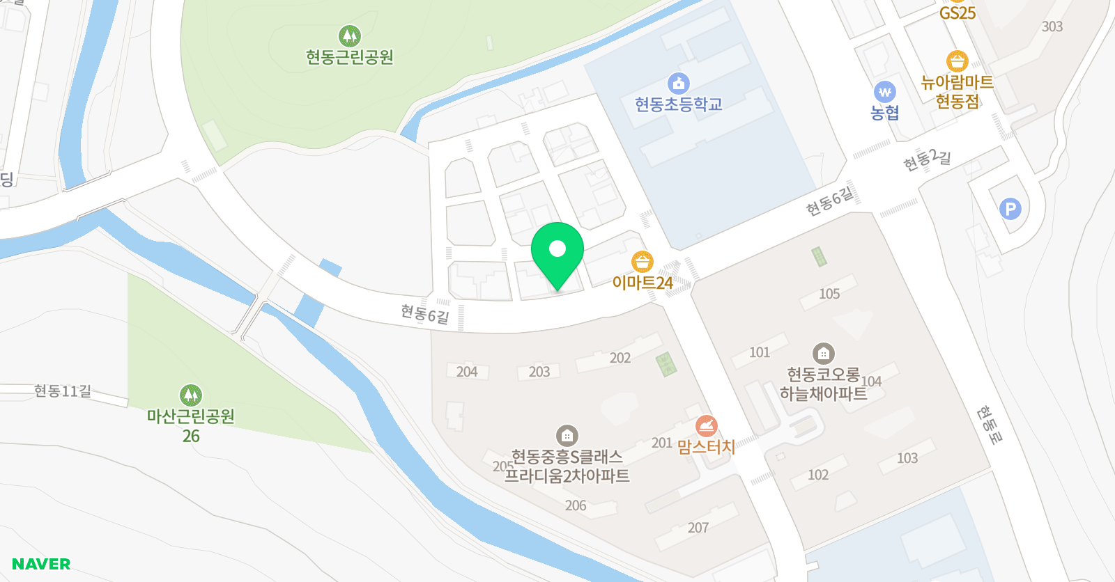 크리아트 마산현동원 위치
