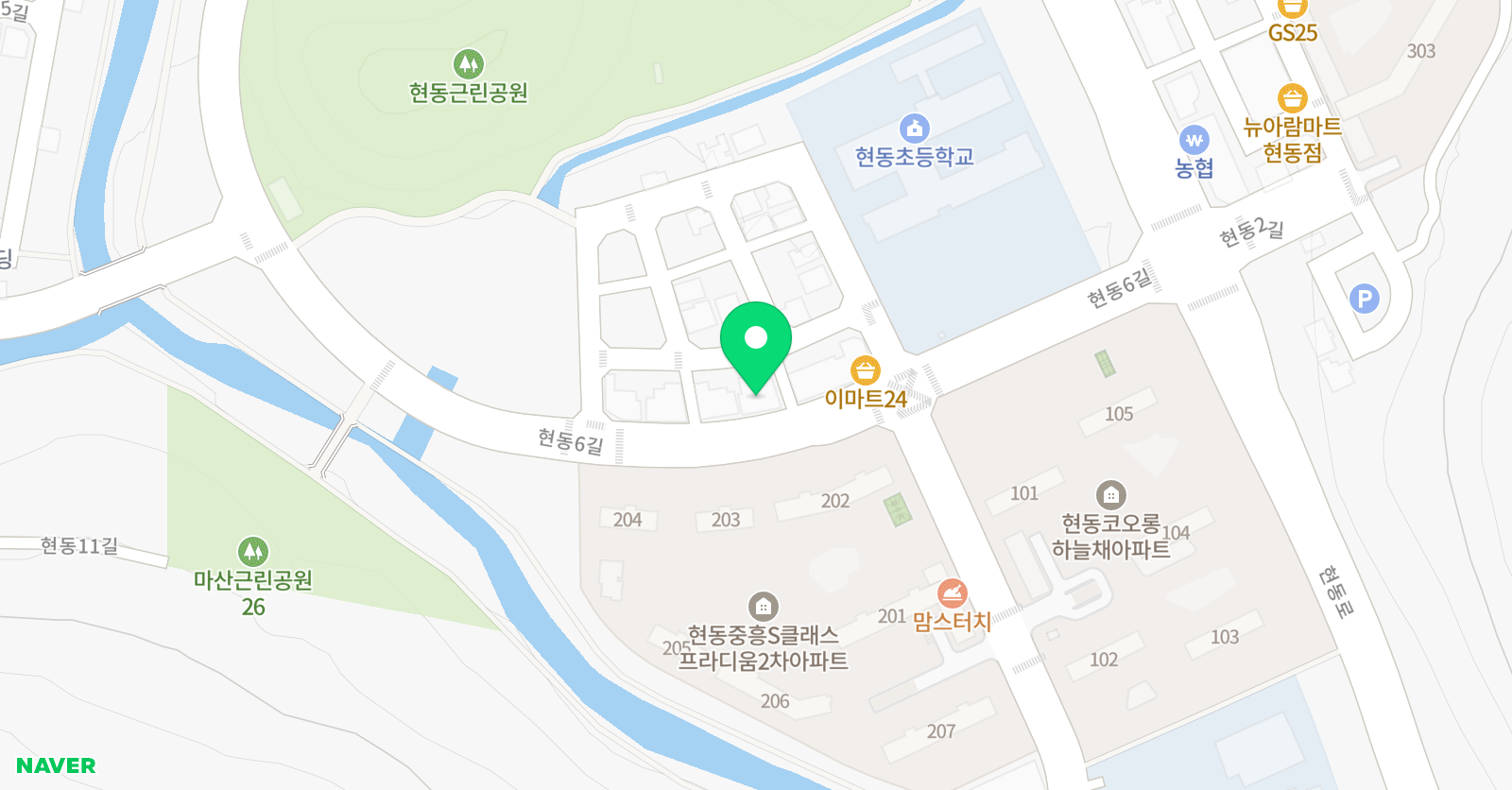 한백늘푸른 태권도장 위치