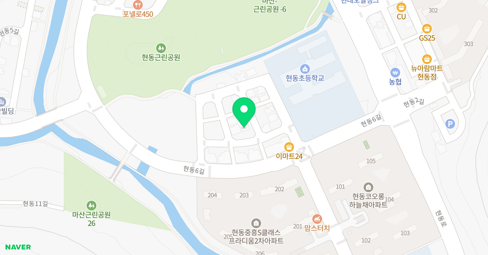 현동드림 학원 위치