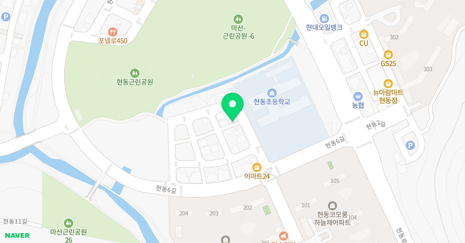 스마트해법수학 현동 학원 위치