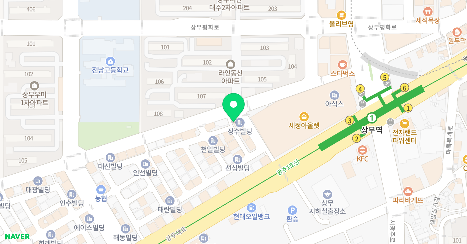 상무엠탑 수학전문학원 위치