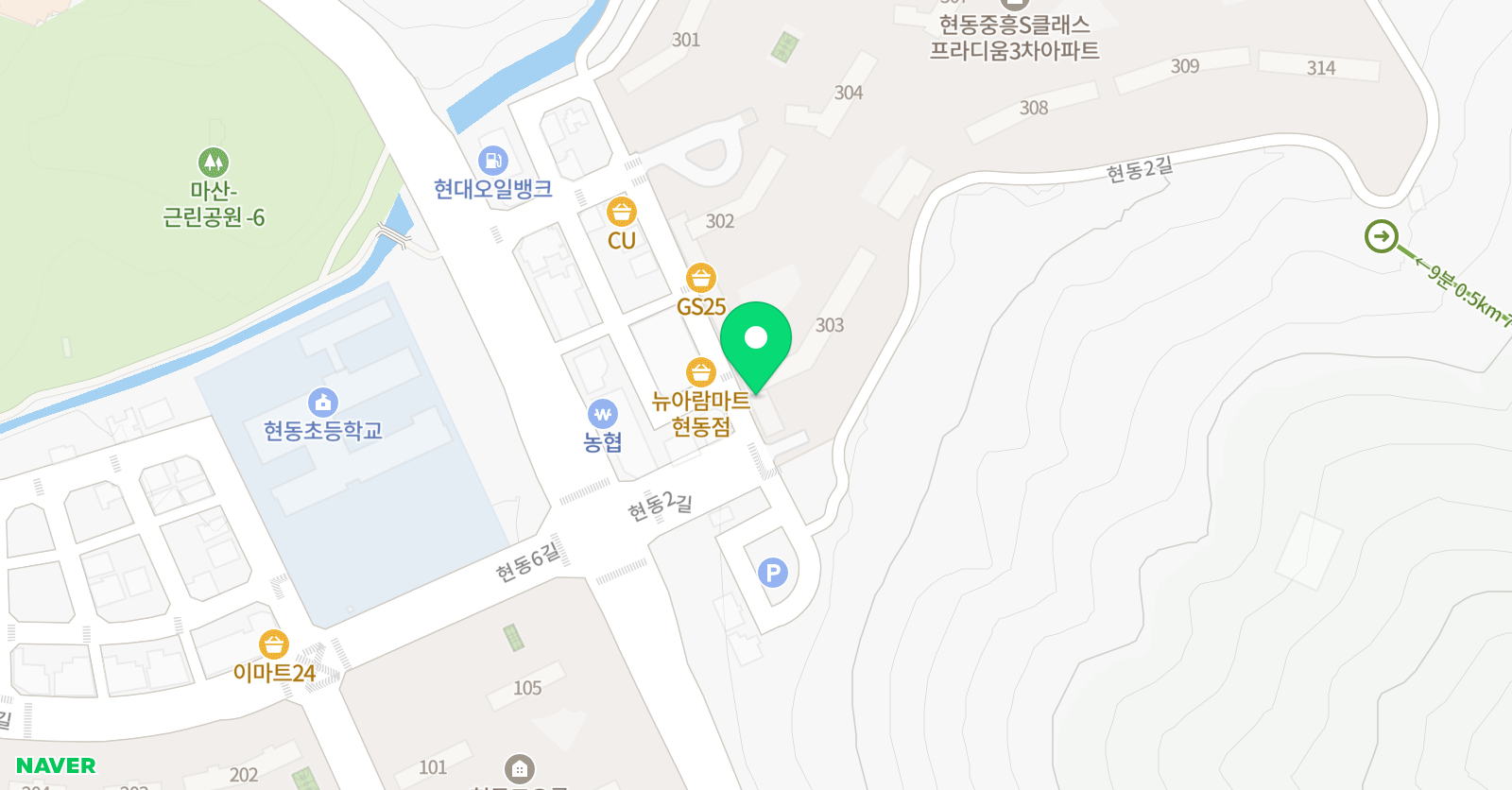 현동 e해법 수학교습소 위치